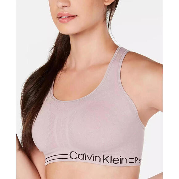 Calvin Klein Performance  Medium Impact Sports Bra Metallic Purple XS - Picture 5 of 6